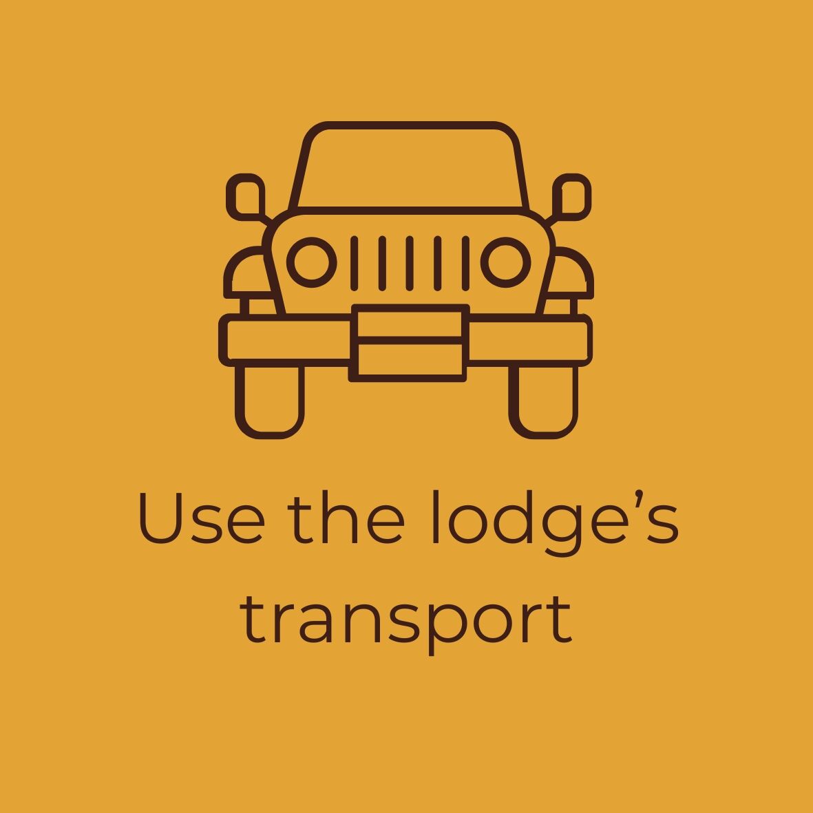 Use the lodge's transport