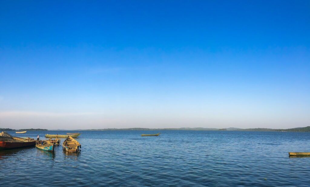 Lake victoria uganda blue sky