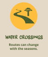 Water crossings can affect safari routes in Botswana